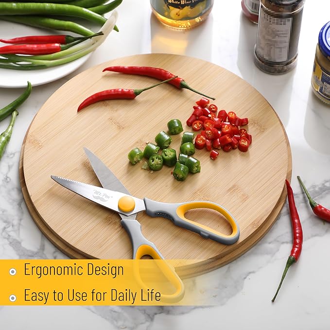 Mr. Pen- All Purpose Kitchen Shears with Protective Sheath, 8 Inch, Dishwasher Safe, Stainless Steel Food Scissors with Micro-Serrated Blades, Durable Utility Kitchen Shears, Gray & Orange - Image 5