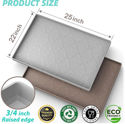 SIKADEER 25" x 22" Under Sink Mat Waterproof, Silicone Mat Kitchen Drawer Shelf and Cabinet Liner, Sink Protector for Kitchen Organizers and Storage, Boot Tray Pet Food Mats - Image 3