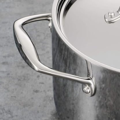 Tramontina Signature Tri-Ply Clad Stainless Steel 8-Quart Stock Pot with Lid, Induction-Ready Pasta Pot, Dishwasher-Safe, NSF-Certified, Made in Brazil - Image 4