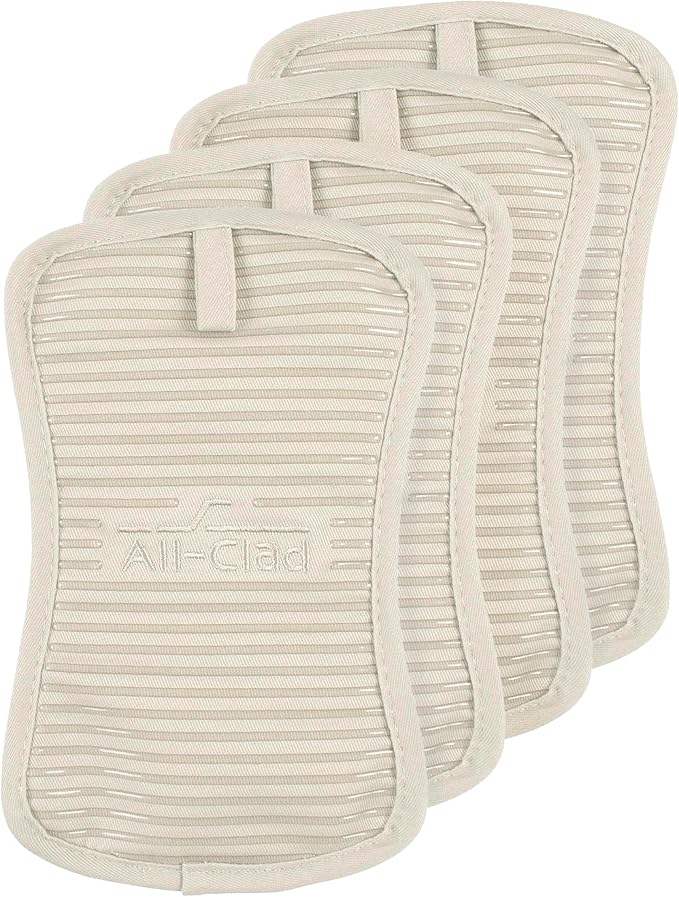 All-Clad Premium Pot Holder & Hot Pad: Heat Resistant to 500 Degrees - 100% Cotton, 10"x6.25" Hot Pad for Kitchen and Barbeque, 4-Pack, Almond - Image 2