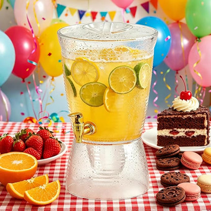 1 Pack Drink Dispenser for Parties 1.6 Gallon, Large 6L Plastic Water Dispenser, Juice Beverage Dispensers for Counter Tops for Restaurants, Hotels, BBQ, Picnic, Party