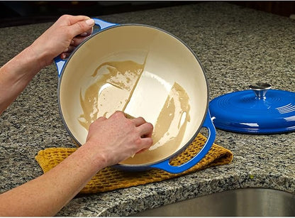 Mercer Culinary Enameled Cast Iron Round Dutch Oven, 6 qt., Navy Blue - Image 8