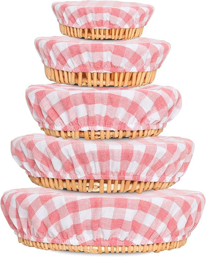 Reusable Bowl Covers, 5 Size Stretch Cloth Bowl Covers for Bread Proofing, cloth Fabric bowl Cover for Food Fruits Leftover (O)