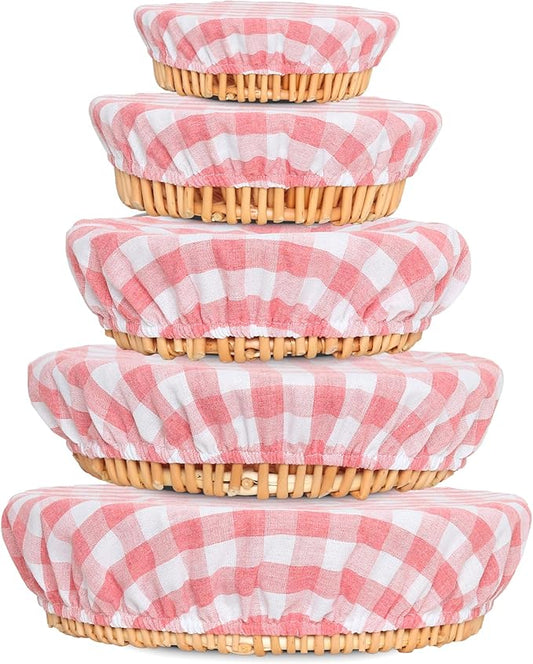 Reusable Bowl Covers, 5 Size Stretch Cloth Bowl Covers for Bread Proofing, cloth Fabric bowl Cover for Food Fruits Leftover (O)