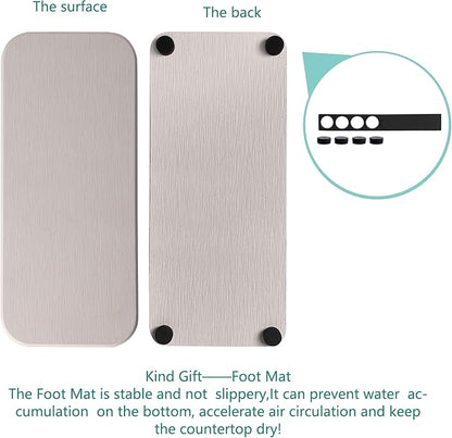 NiuYichee 2 Pcs Water Absorbing Stone Trays, Kitchen/Bathroom Sink Soap Dish, Diatomite Tray Used for Hand Soap & Cosmetic Bottles in the Modern Home, 4" W x 9" L, White