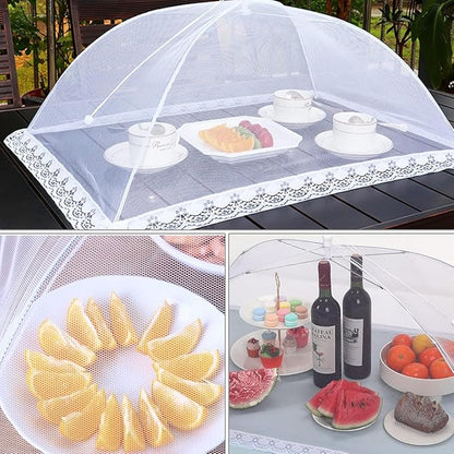 JULBEAR 2 Pcs 40x24inches Extra Large Mesh Food Cover Tent Umbrella Food Screen Covers for Outside Pop-up Mesh Collapsible Food Nets for Parties Picnics Outdoor BBQs Collapsible - Image 7