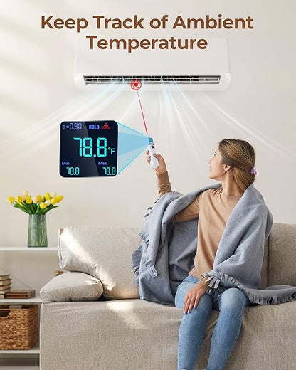 ERICKHILL Infrared Thermometer Gun, Heat Temp Temperature Gun with Meat Probe 2-in-1, Digital IR Laser Thermometer Gun for Cooking, Pizza Oven, Meat, Griddle, Grill, HVAC - Image 9