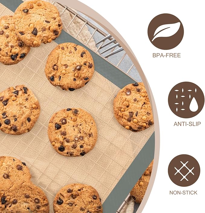 Macaron Silicone Baking Mat, 3 Pack Reusable Baking Mat, Non-Stick, Food Safe Silicone Cookies Sheets for Baking - Image 3