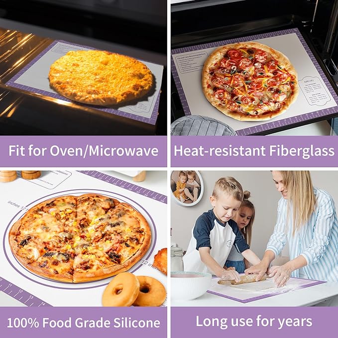 Non Stick Pastry Mat,Extra Large Silicone Baking Mat with Measurement, Food Grade Dough Rolling Mat for Making Cookies Macarons Bread Pie Crust, Easy to Clean& Multi-Purpose - Image 2