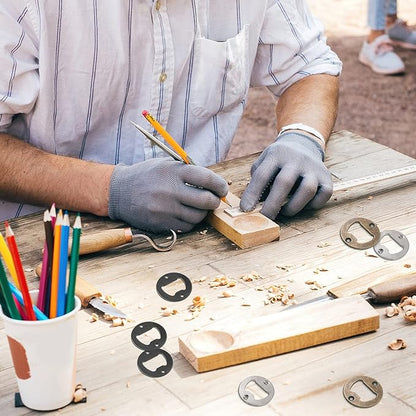 15 Sets Bottle Opener Inserts Kit Stainless Steel Round Bottle Openers Metal Inserts with Screws and Screwdriver for Bottles Opener DIY Resin Mould Kit