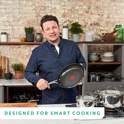 T-Fal x Jamie Oliver Nonstick Coated Stainless Steel Pan 11-Inch, Induction Compatible, Oven Safe up to 500°F, Chef's Stainless Steel Skillet, Frying Pan, Silver - Image 3