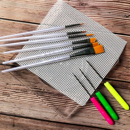 Sugar Cookie Decorating Tools - Acrylic Turntable, 6 Decoration Brushes, Anti-Slip Silicone Mat & 3 Cookie Scribe Needles