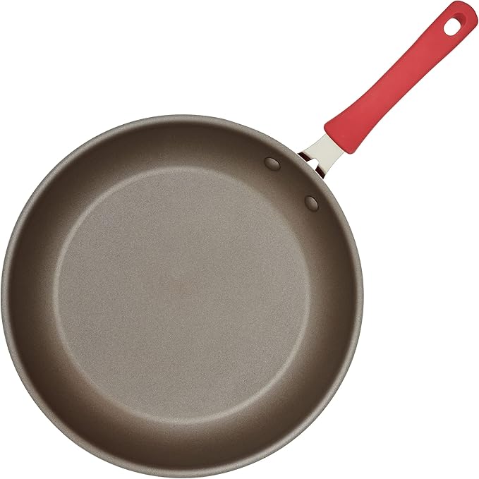 Rachael Ray Cook + Create Nonstick Frying Pan/Skillet, 12.5 Inch, Red - Image 2