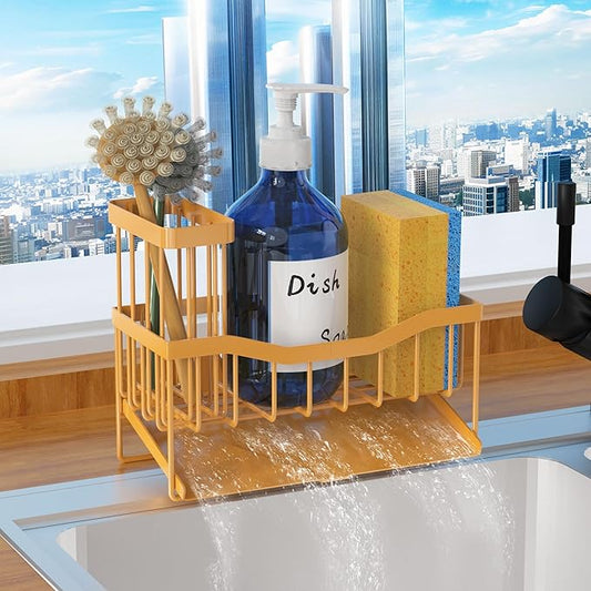 Fssvcd Maifan Sink Caddy Sponge Holder for Kitchen with Brush Holder and Stainless Steel Self Drain Tray, Rustproof Kitchen Sink Organizer for Sponge, Soap Dispenser Storage Accessories by Unknown