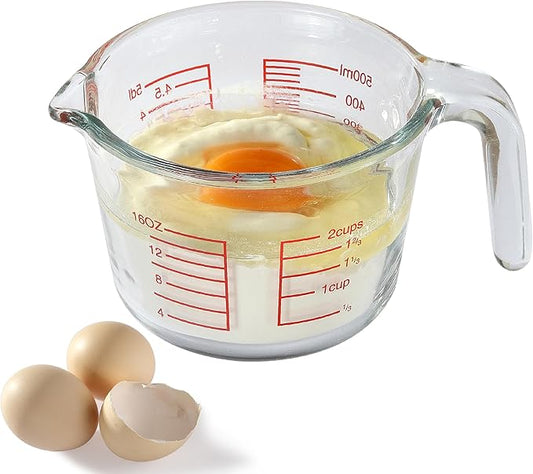 VRUIFA Glass Measuring Cup For Baking and Cooking, Dishwasher, Freezer, Microwave and Oven Safe, Apartment Kitchen Essentials Tools (16 oz)