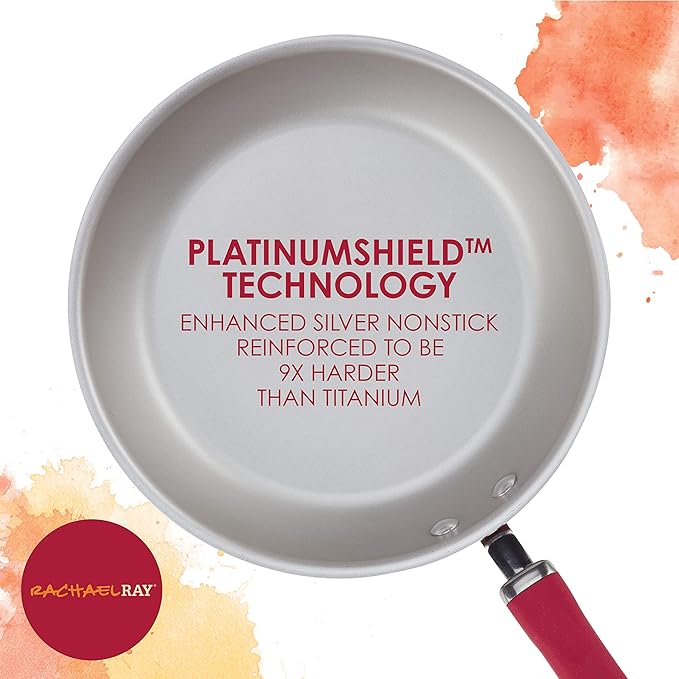 Rachael Ray Create Delicious Aluminum Nonstick Steam Set, 3-Quart, Red Shimmer - Image 5