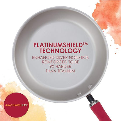 Rachael Ray Create Delicious Aluminum Nonstick Steam Set, 3-Quart, Red Shimmer - Image 5