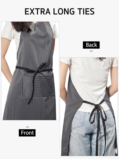 Syntus Apron for Men Women, Adjustable Cooking Kitchen Chef Aprons with 2 Pockets, Cotton/Polycotton/Polyester - Image 5