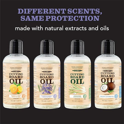 CLARK'S Cutting Board Oil - Food Grade Mineral Oil for Wood Cutting Board - Scented with Lavender & Rosemary Essential Oils - Butcher Block Conditioner - Restores and Protects Wood - Made in USA, 12oz