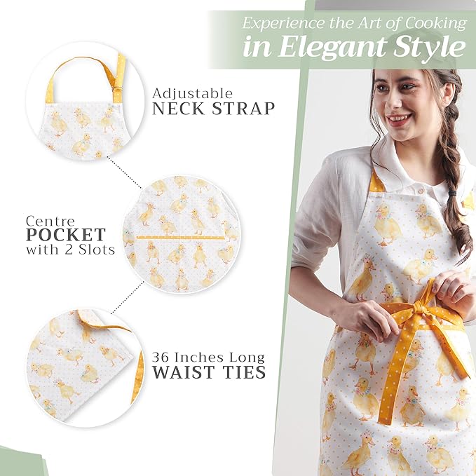Maison d' Hermine 100% Cotton Apron for women with Pocket Kitchen Chef Apron for Men Cooking Mothers Day Gifts - Image 5