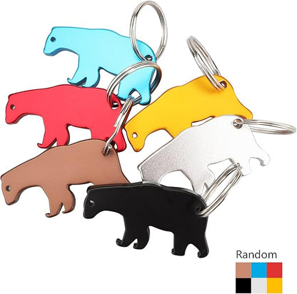 Swatom Bear Aluminum Alloy Beer Bottle Opener Keychain Key Tag Chain Ring Accessories