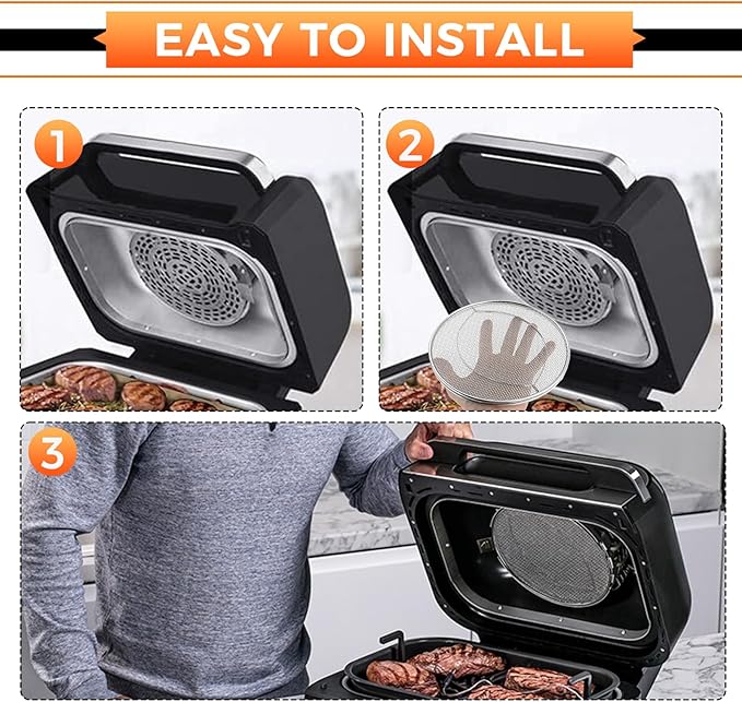 Splatter Shield Replacement for Ninja FG551 DG551 BG500A Foodi Smart XL Grill, Stainless Steel Mesh Splatter Screen Replacement for Ninja 6 in 1 Smart XL Indoor Grill