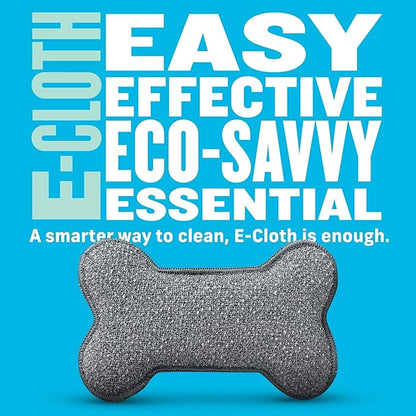 E-Cloth Pet Bowl Scrubber - Bone-Shaped Pet Bowl Cleaning Scrubber, Reusable, 100 Wash Guarantee - 2 Pack