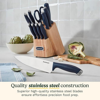 Cuisinart C77SSN-12P Color Pro Collection 12 Piece Knife Block Set, Navy - Image 2