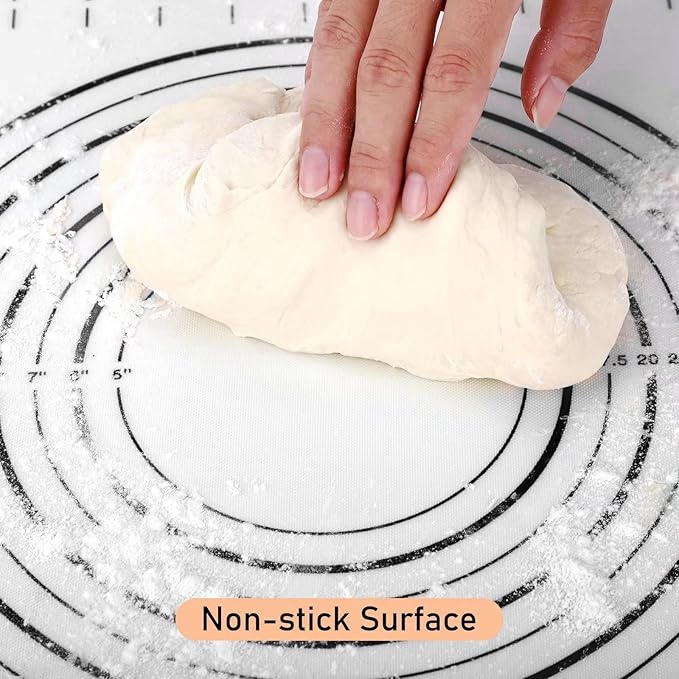 Silicone Baking Mat Extra Large, Pastry Mat with Measurement, Kitchen Counter Mat for Pie Crust, Pizza and Cookies - BPA Free Oven Liner/Kneading Matts,16" x 24", Black - Image 3