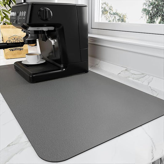 HotLive Coffee Mat - Absorbent Hide Stain Rubber Backed Dish Drying Mat for Kitchen Counter - Bar Mats for Countertops Accessories Fit Under Coffee Maker Espresso Machine by HotLive