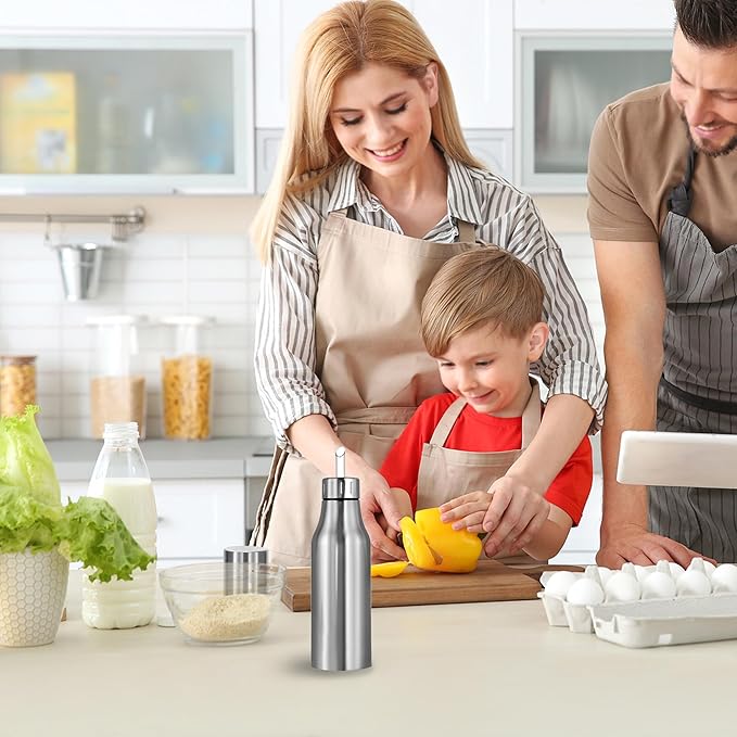 Stainless Steel Oil Dispenser Bottle - 750ML Leak-Proof Oil Container for Kitchen, Olive Oil & Cooking Liquids-26OZ - Image 7