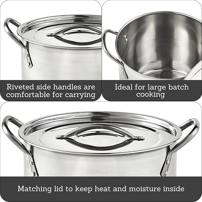 IMUSA 12 Quart Stainless Steel Stock Pot with Lid - Image 2