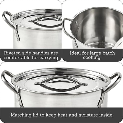 IMUSA 12 Quart Stainless Steel Stock Pot with Lid - Image 2