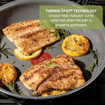 T-Fal Preserve Ceramic Nonstick Saute Pan with Lid 5.5 Qt, Oven and Broiler Safe up to 350°F Cookware, Frying Pan, Stay-Cool Handle, Skillet Pots and Pans, Black - Image 5