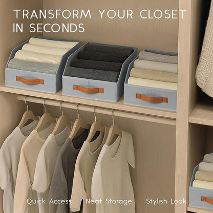 Homsorout Fabric Storage Bins for Organizing - 12 Pack Large Trapezoid Collapsible Storage Bins with Front Handle, Closet Organizers and Storage for Bedroom, Home Shelves, Small Spaces, Grey - Image 5