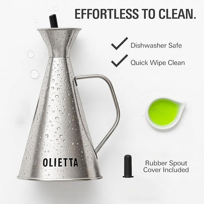 Olietta Olive Oil Dispenser Bottle Copper Stainless Steel Non Drip Leak Proof No Mess Vinegar Pourer & Kitchen Drizzler 8.5 oz 250ML 0.25 Litre Great for Pouring & Drizzling Easy to Clean & Leakproof - Image 6