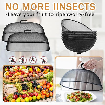 8 Pcs Metal Mesh Screen Food Cover for Outdoors Set Including 2 Pcs Extra Large 18.5 in Mesh Food Tents for Outdoor 6 Pcs 11 in Large Dome Picnic Food Covers Mesh Food Covers - Image 3