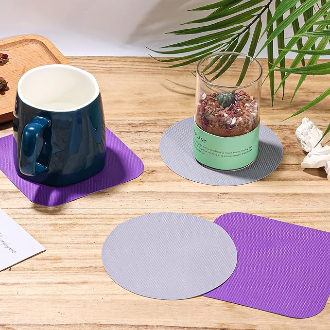 LUTER 4pcs Jar Opener, Rubber, Multi-function Silicone Bottle Opener for Seniors with Weak Hands Lid Cap Gripper Pads Kitchen Coasters Gadgets(Grey, Purple) - Image 3