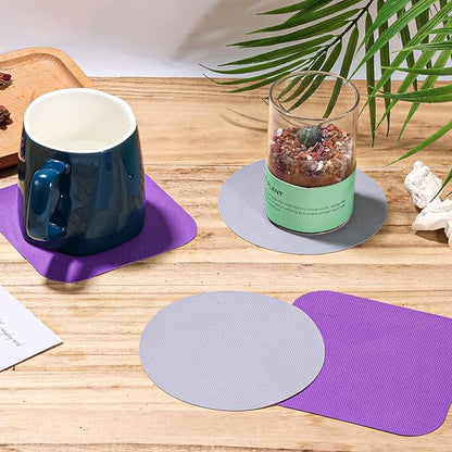 LUTER 4pcs Jar Opener, Rubber, Multi-function Silicone Bottle Opener for Seniors with Weak Hands Lid Cap Gripper Pads Kitchen Coasters Gadgets(Grey, Purple) - Image 3