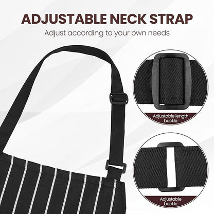 Serrenf 2 Pack Apron, Cooking Kitchen Aprons, Adjustable Bib Apron with 2 Pockets for Men Women Chef Apron - Image 4