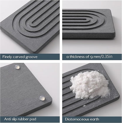 Faucet Mat for Kitchen Sink -Diatomite Stone Drying Mat for Kitchen Counter & Bathroom Sink,Quick-Dry Kitchen Sink Mat-Sink Protector & Splash Guard,Super Absorbent (Gray, 23.6"x4") - Image 8