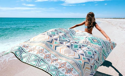 HIHOHO Beach Blanket Waterproof Sandproof Extra Large Beach Mat 79" X 83"/120"x108"for 1-8 Adults Quick Drying Durable Outdoor Picnic Mat for Beach Travel Camping Hiking