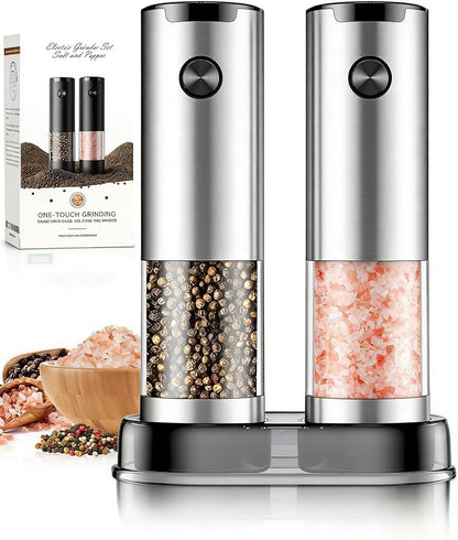 Electric Salt and Pepper Grinder Set Automatic Battery Pepper Mill Shakers Kitchen Gadgets Adjustable Coarseness Upgraded Larger Capacity with Led Birthday Gifts for Women - Image 4
