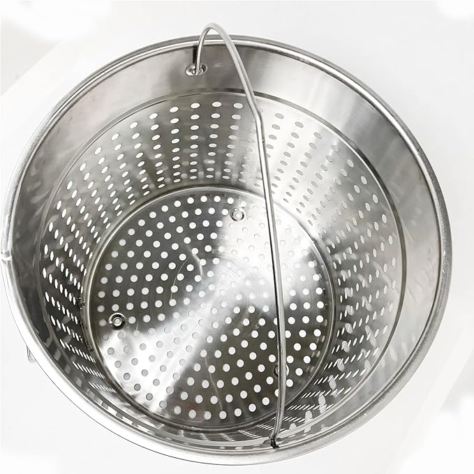 Bayou Classic 1124 24-qt Stainless Stockpot w/Lid And Basket Includes Vented Lid Perforated Stainless Steel Basket Perfect For Steaming Boiling and Frying - Image 7