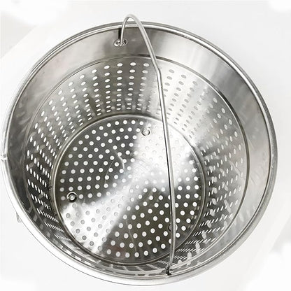 Bayou Classic 1124 24-qt Stainless Stockpot w/Lid And Basket Includes Vented Lid Perforated Stainless Steel Basket Perfect For Steaming Boiling and Frying - Image 7