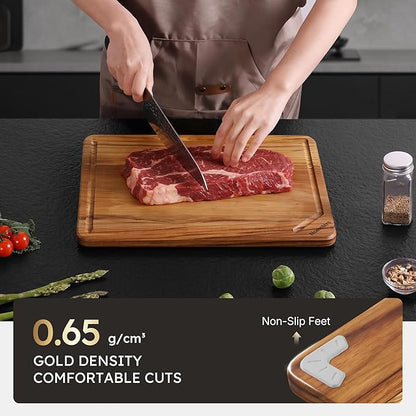 Teak Cutting Board 15inch Non Slip Over Sink Kitchen 2026 First Apartment Essentials Wooden Cutting Board New Home Must Haves Accessories House Warming Decor Housewarming Hostess Host Gifts L - Image 5
