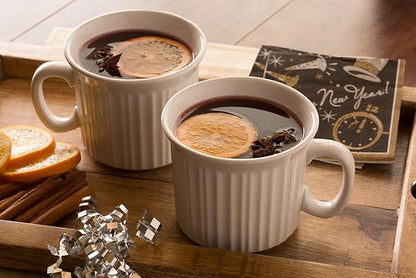CorningWare 2-Pack 20oz Ceramic Meal Mugs with BPA-Free Vented Lids, French White - Image 3