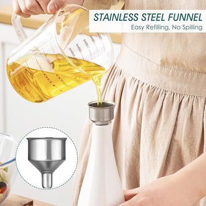 vancasso 16 Oz Ceramic Olive Oil Dispenser Bottle, Bottle Dispenser with Spout and Funnel for Kitchen,Suitable for Oil, Vinegar, Coffee Syrups & Other Liquids, White - Image 4