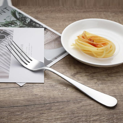 Amazon Basics Stainless Steel Dinner Forks with Round Edge, 10 Pack of 12, 120 count total, Silver - Image 6