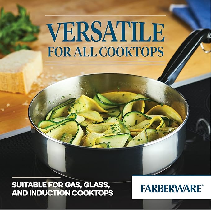 Farberware Classic Stainless Steel Fry Lid, Saute Pan (2.75 Quart), Silver - Image 3